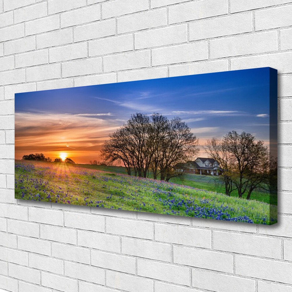 Impression sur toile 125x50 cm haut de gamme avec châssis en bois véritable