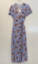 NWT Mia & Tess Womens Floral Wrap Front Maxi Dress Size Medium