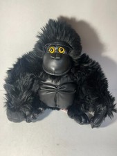 Russ Gorilla plush with faux leather accents, "Mikko", 10"