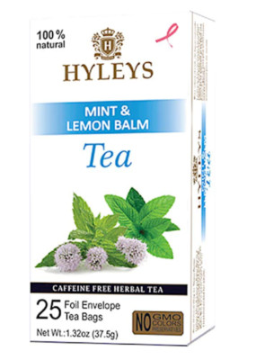 HYLEYS TEA MINT & LEMON BALM FLAVOR CAFFEINE FREE HERBAL TEA