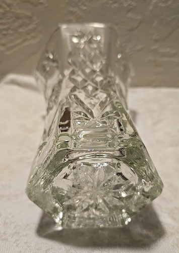 Star of David Anchor Hocking Large Hexagon Clear Glass Vase 10 1/4" EAPG - Picture 7 of 9