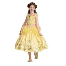Disguise Girl's Prestige Disney Princess Dress Belle, S 4-6X 
