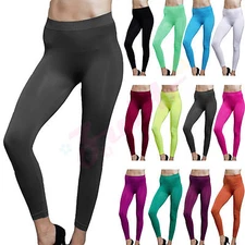 Solid Full Length Seamless Stretch Footless Stockings Long Legging Pants XS-L