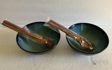 Ceramic Ramen Bowl 32 oz Japanese Asian Soup Set of 2 with Utensils