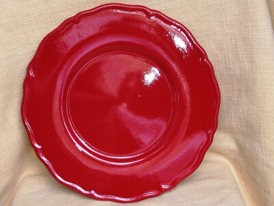 ROTER TELLER von ESTE C.E. made in Italy Jugendstilrand ø 32 cm groß