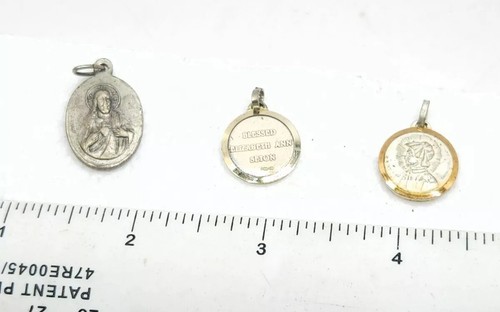 Vintage Catholic Relic St. Elizabeth Ann SetonPendant&Our Lady Of Prompt Succor - Picture 2 of 8