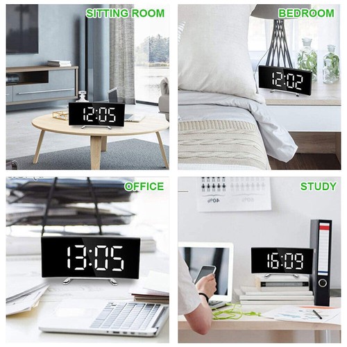 Bedside Digital Clock LED Display Desk Table Time Temperature Alarm Modern Decor - Picture 11 of 12