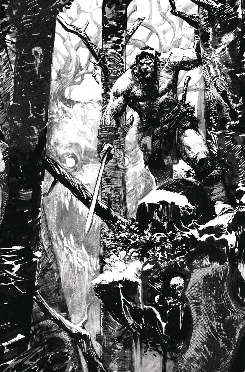 CONAN BARBARIAN BATTLE BLACKSTONE #1 (OF 4) FOC ZAFFINO B&W TITAN