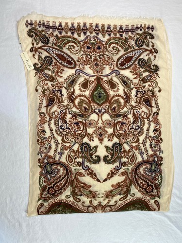 Simply Noelle Womens Rectangle Scarf Wrap Tan Neutral Floral Large New - Picture 7 of 13