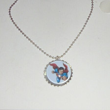 Vintage Classic Cartoon DC Comic SUPERMAN LED Glow Pendant Chain SuperHero Clark