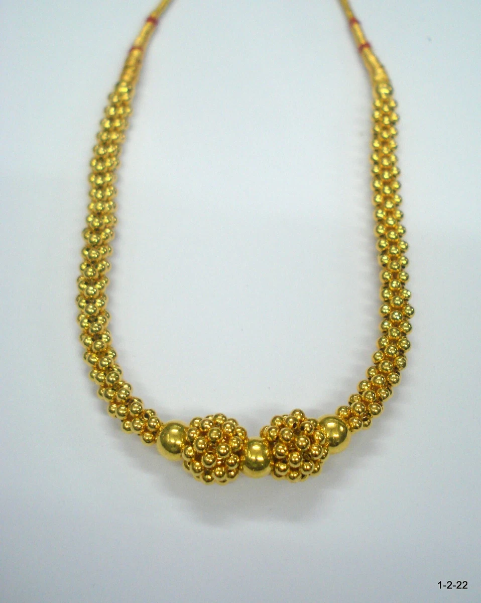 22kt gold beads necklace choker necklace handmade gold jewelry