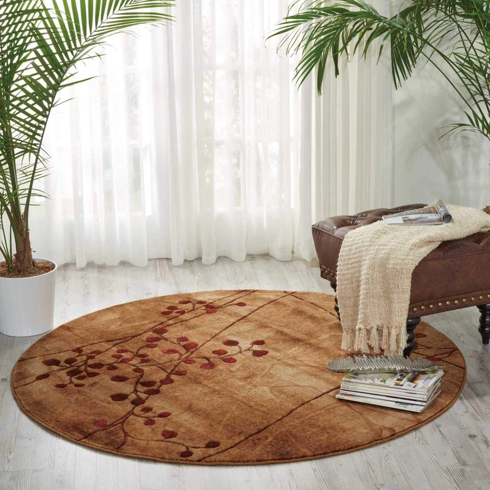 Nourison Somerset Rustic Flame 5'6" x ROUND Area-Rug Easy-Cleaning Non - Image 3 of 4