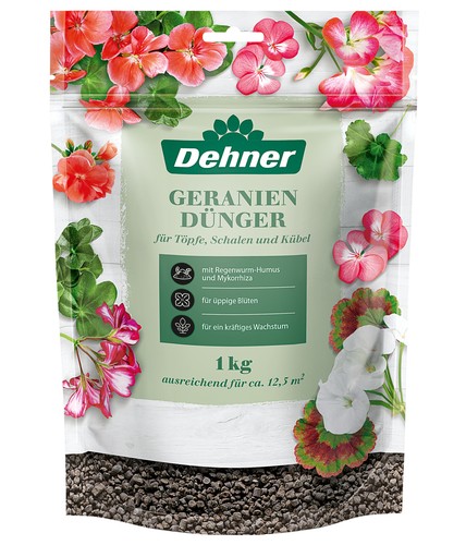 Geraniendünger hochwertiger Dünger für Geranien 1 kg für ca. 12.5 qm, Dehner