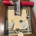 1984 Parker Brothers Pente Red Tube Version Game Vintage Green Yellow Glass