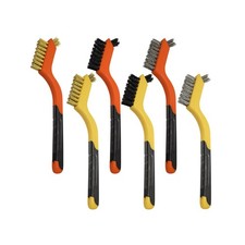 6Pcs Small Wire Brushes for Cleaning Rust Brass Nylon Stainless Steel