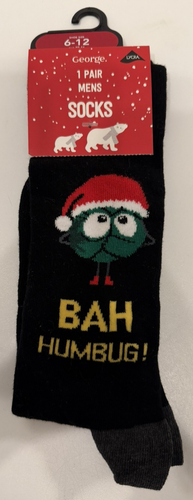 Bah Humbug! Men’s Christmas Novelty Socks - Size 6-12 - Great Xmas Gift ...