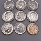 Lot of (9) 1962 Roosevelt Dime - All BU from a Roll Lot B Some Toning
