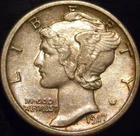1917-S Mercury Dime Choice AU/BU