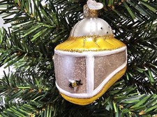 Beekeeper Hood Old World Christmas Ornament, Hand Painted Blown Glass