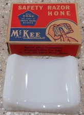 NOS Vintage McKee White Razor Hone in BOX. Never removed or used...see descrip