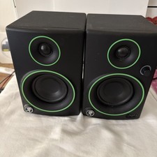 Mackie CR3 Powered Monitor Speakers Black w/ Green Accents Working Perfectly
