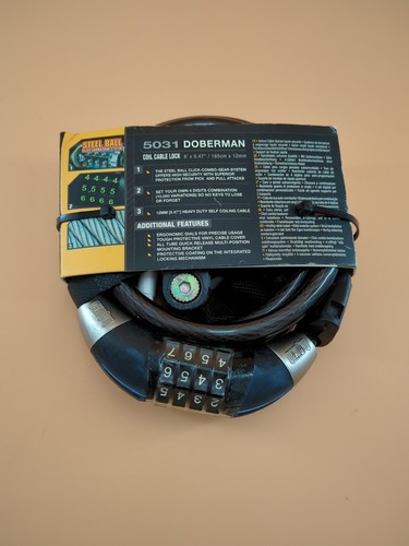 NEW Onguard 5031 Doberman Coil Cable Lock with Combination 6' x 0.47" Combo - Picture 4 of 4