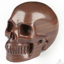 3.4" Purple Woodlike Hand Carved Crystal Skull, Realistic, Crystal Healing