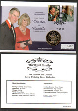 (B132)  Coin Cover 2005 CHARLES & CAMILLA  MEDALLIC COIN COVER PNC