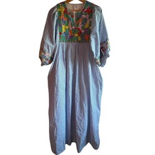 J. MARIE Tristen Embroidered Side Slit Pullover Maxi Dress Women  s M