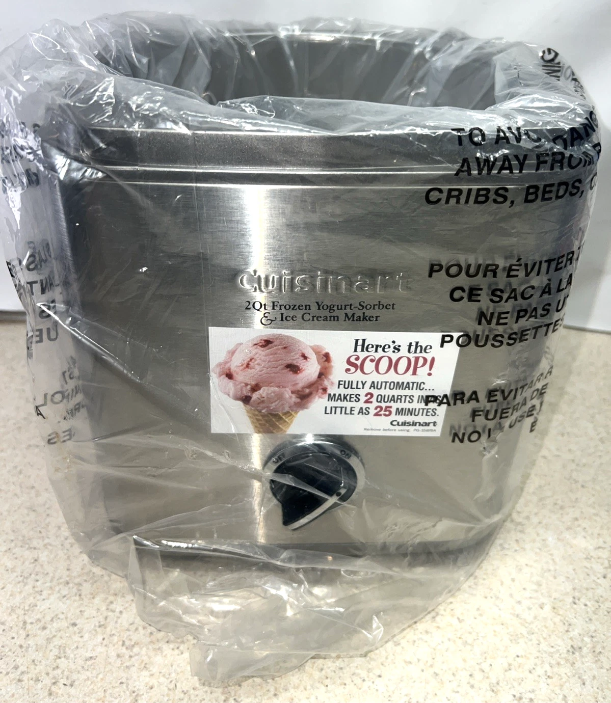 Cuisinart 2 Quart Frozen Yogurt Sorbet Ice Cream Maker ICE-30BC Motor Base Only