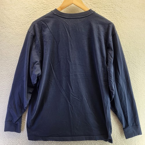LL Bean Henley Shirt Mens Large Navy Blue Long Sleeve Pullover Cotton ID 228533 - Imagen 16 de 16