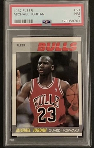 Fleer 1987-88 Michael Jordan #59 PSA Graded Chicago Bulls Basketball Card