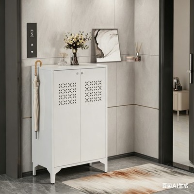 Steel Shoe Cabinet - Large Capacity Dustproof Storage with Adjustable Shelves