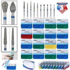 100piezas 20tipos Fresas de diamante medianas dentales FG 1.6 mm Bur BR/TR/TF/EX