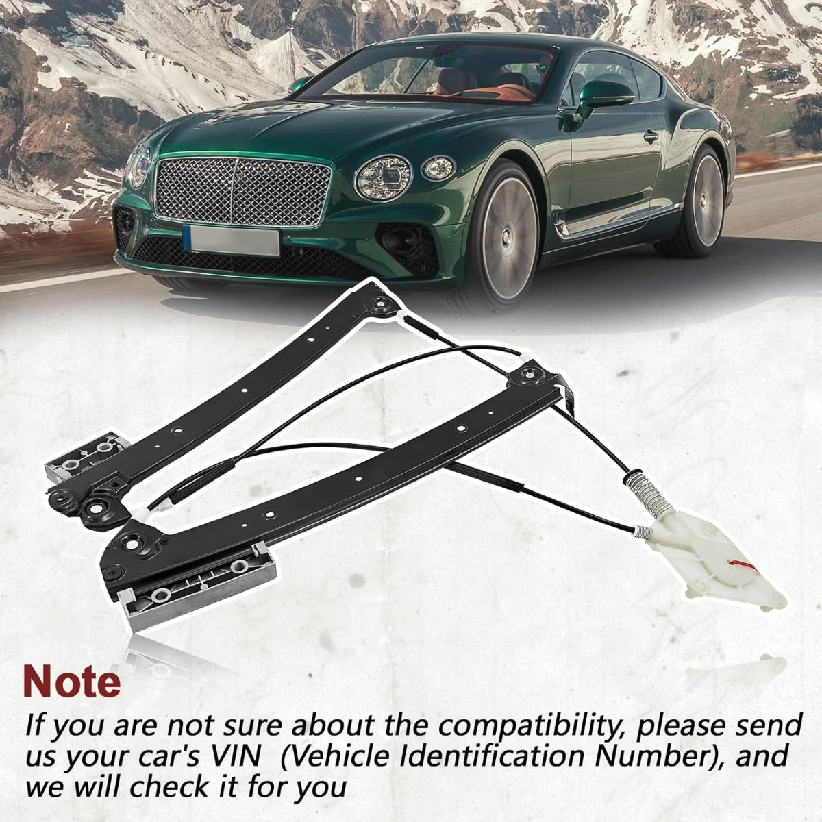 Front Left Window Regulator For Bentley Continental GT 03-07 Coupe 3W0837401J