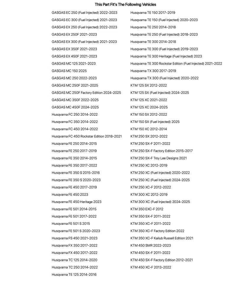 Tusk 后减震密封套件 适用于 HUSQVARNA TC 250 2014-2022 — 第 4/4 张图片