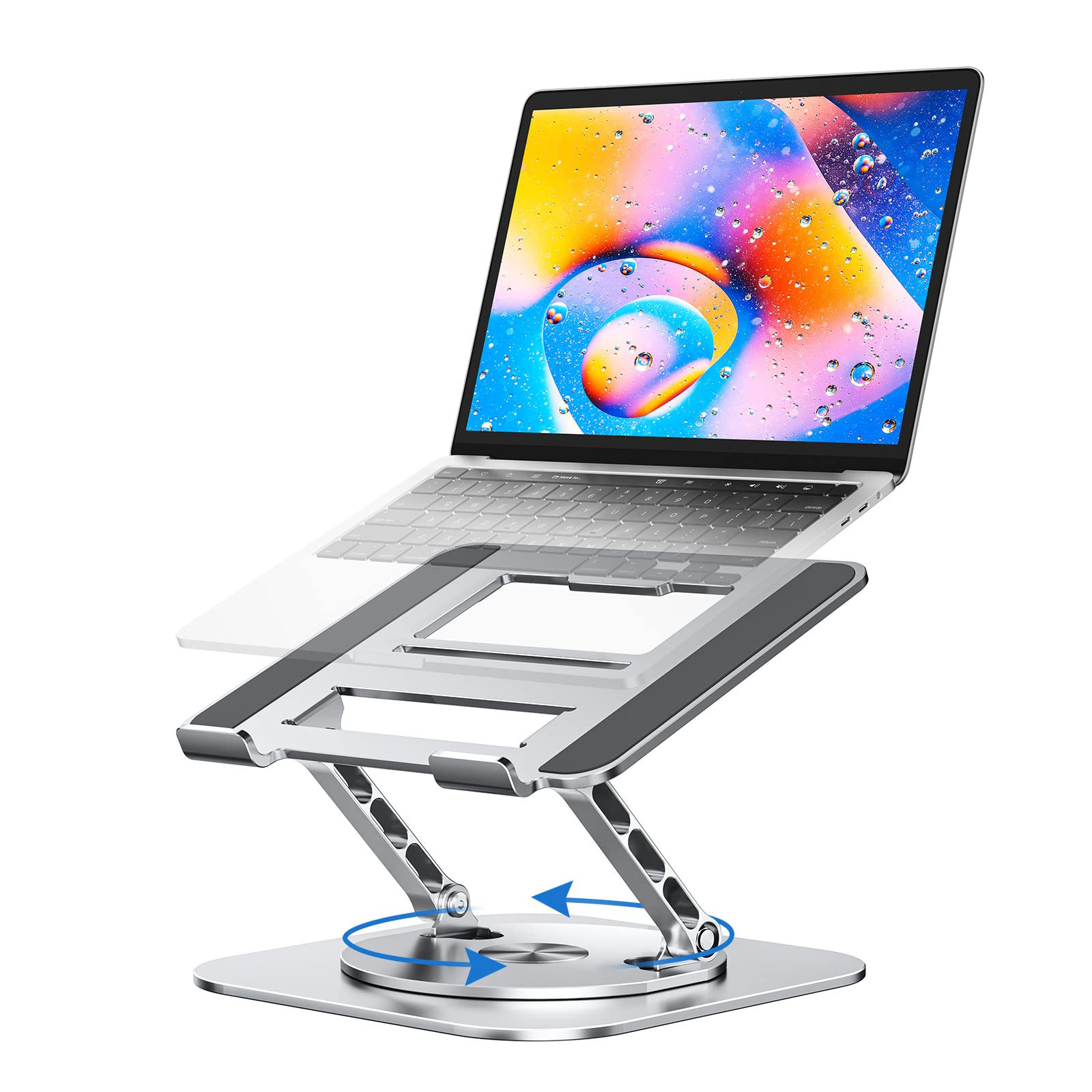 Adjustable Ergonomic Laptop Stand with 360° Rotation for Desk Workspace