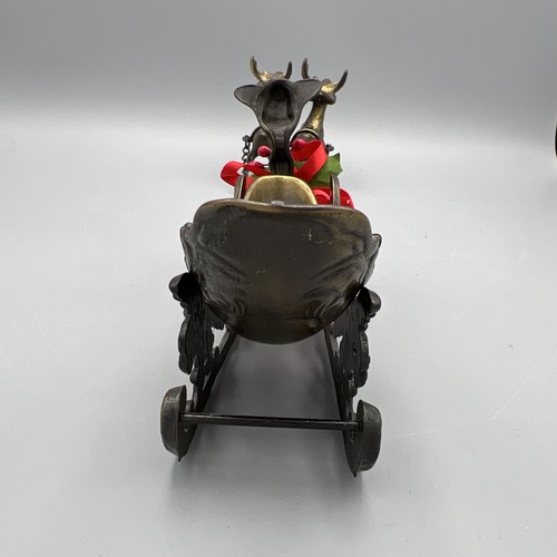 MESSING VINTAGE SCHLITTEN UND 2 KETTENRENTIERE WEIHNACHTSDEKO TAIWAN - Bild 11 von 16