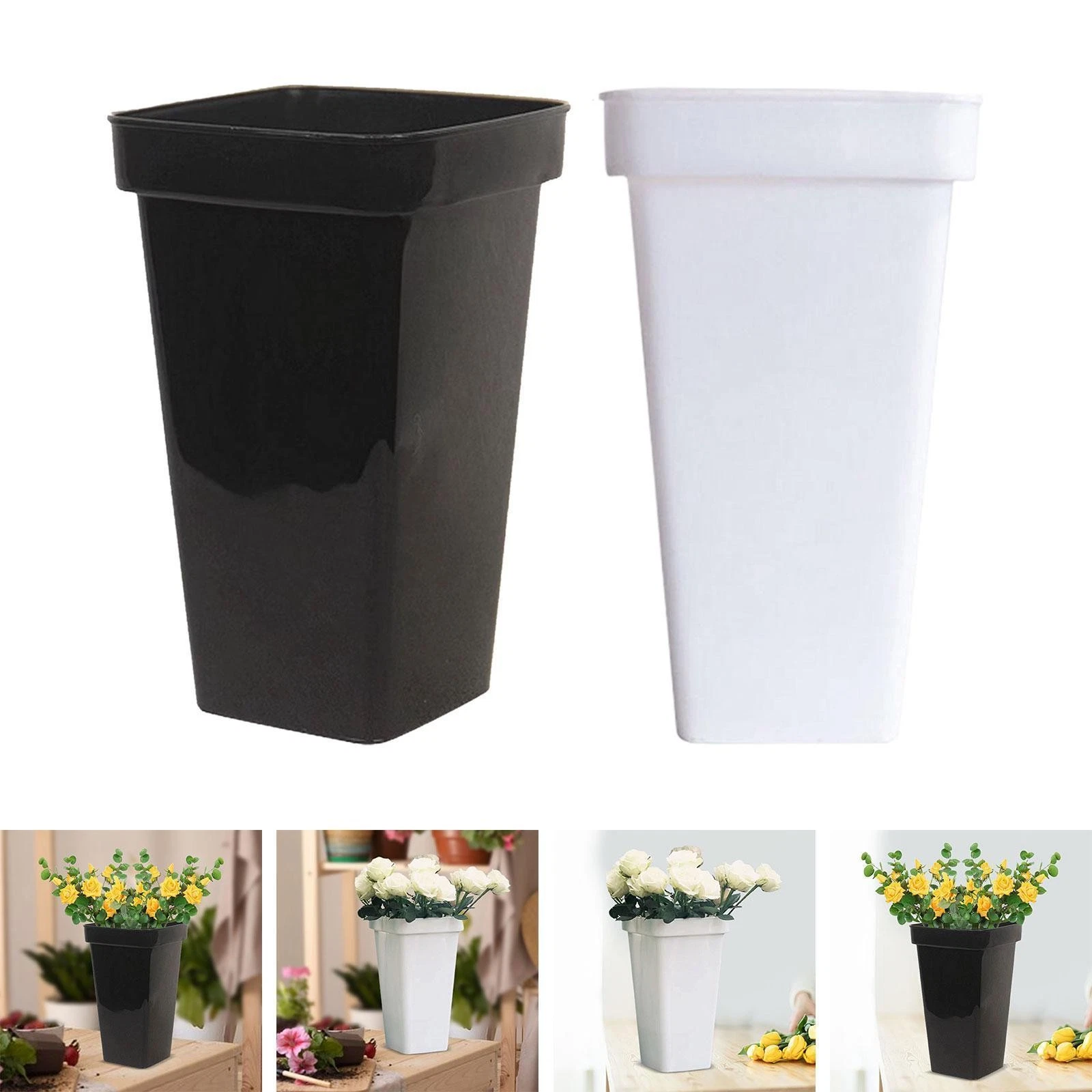 PP Flower Bucket for Cut Flowers Flower Pail Multipurpose Modern Accessory for
