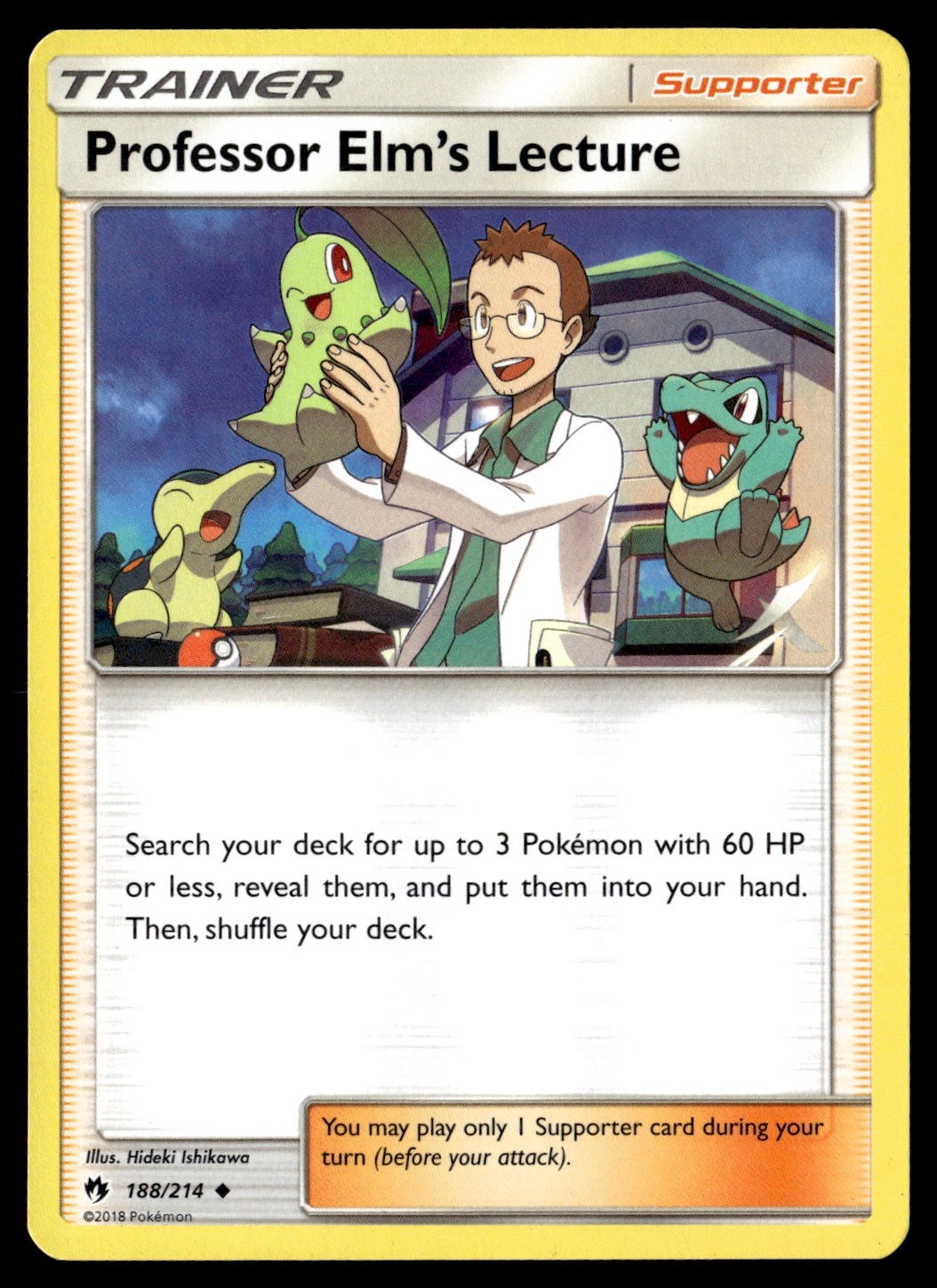 Professor Elm's Lecture 188/214 Uncommon Lost Thunder Pokemon Lightly Played