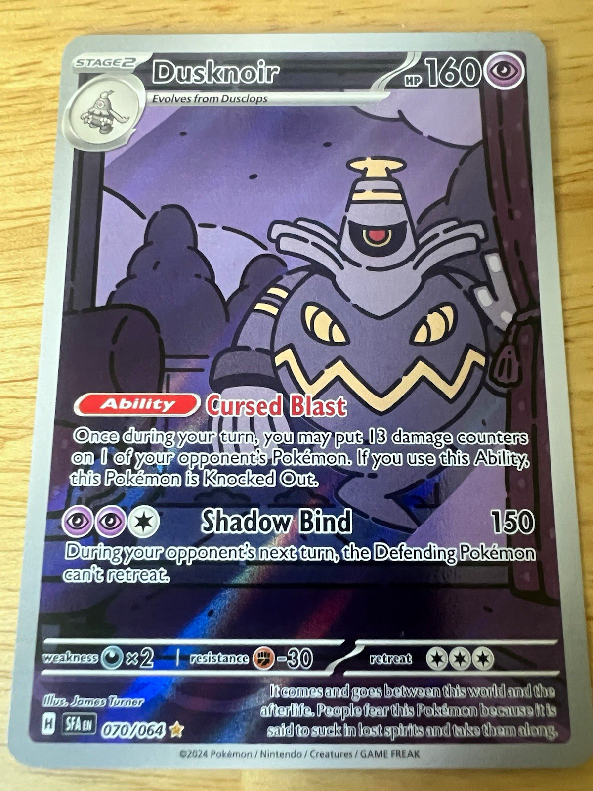 The Pokémon Company Dusknoir 070/064 SV Shrouded Fable Holo EN 2024 160 HP