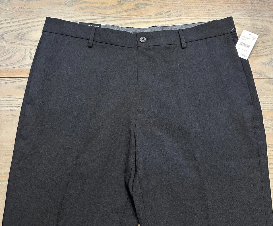 NUEVO DKNY Negro Performance Calce Ajustado Vestido Pantalón Para Hombres 36x30 Elastizado Frente Plano $70 Foto 3 de 4