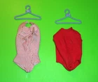 Vintage BARBIE 1960 BUSY GAL STRIPED BODYSUIT BLOUSE & 1963 CAREER GIRL BODYSUIT