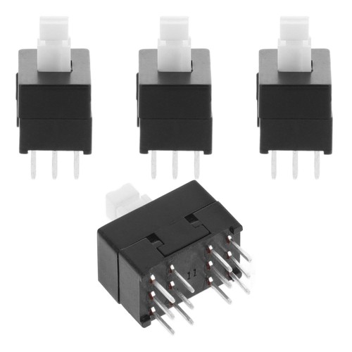 4 Pezzi Interruttore Mixer Micro Pulsante Affidabile Autobloccante Ricambi Mini - Foto 9 di 12