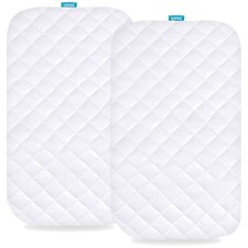 Soft Bamboo Bassinet Mattress Protector 2 Pack