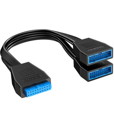 USB 3.0 Motherboard Header Splitter,19/20 Pin 1 to 2 Y Extension Cables for T...