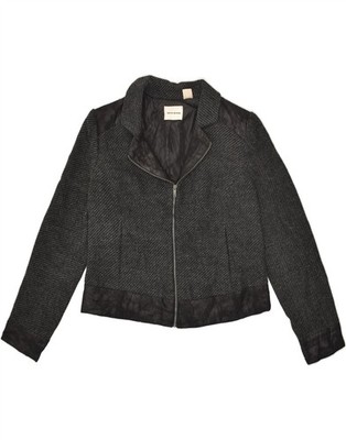 DKNY Damen Bomberjacke UK 12 mittelgrau Polyester W102