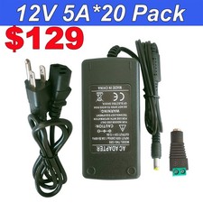 Switch LED Light Adapter - AC 110V To DC 12V Power Supply, 12V 5A Transformer