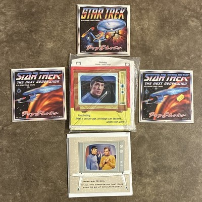Lot of 6 STAR TREK birthday cards PopShots 3D & hallmark new in package 