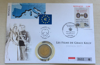 Künker: Monaco 2 Euro 2001 Numisbrief Grace Kelly Hochzeit Filme Top!